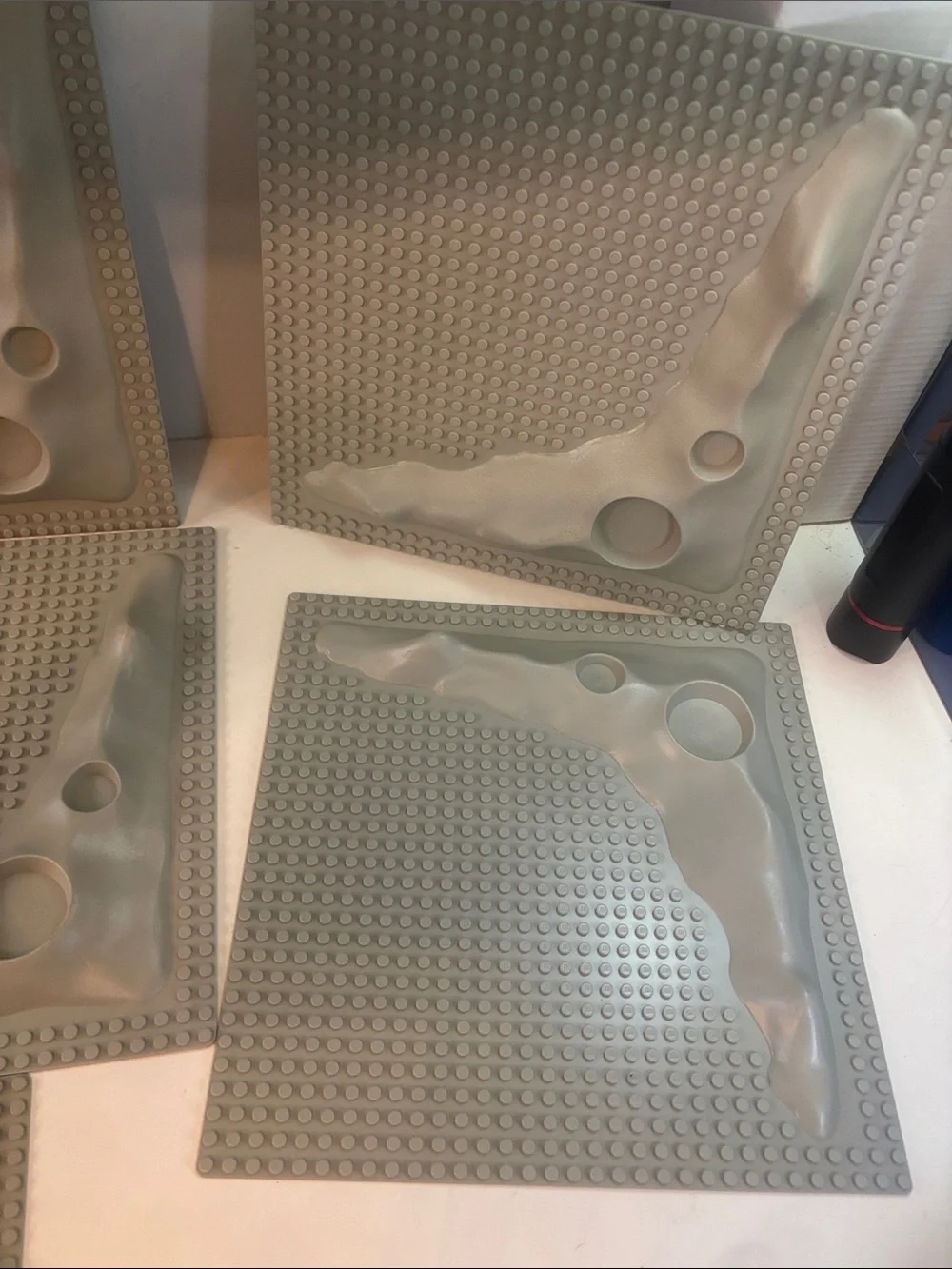 Lot of 10 Vintage LEGO Space Moon Crater Base Plate Boards 32 X 32
